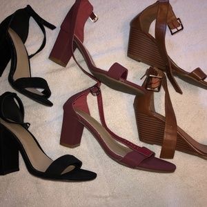 Womens ankle strap heel/wedge bundle size 7/7.5